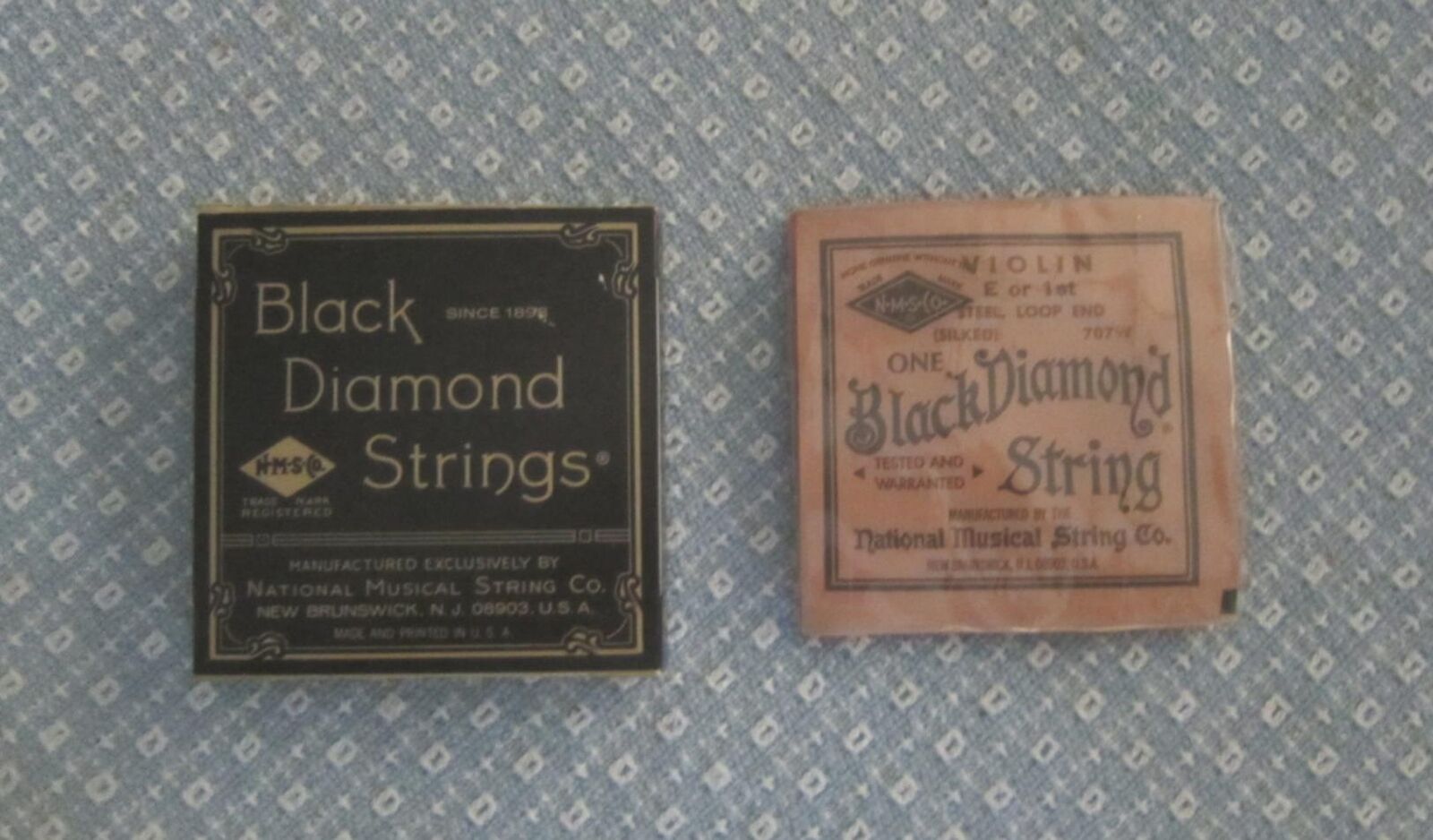 Nos Vintage Black Diamond Violin Strings Set No. N719 With Box