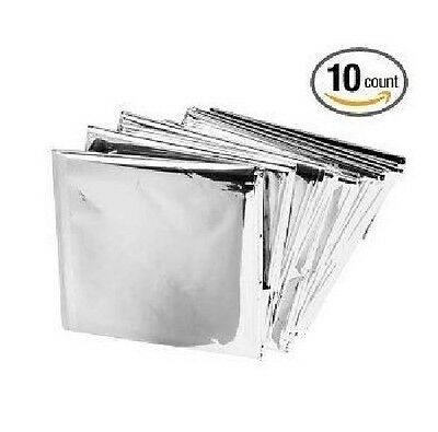 Emergency Mylar Thermal Blankets (Pack of 10), New, Free Shipping ! Large