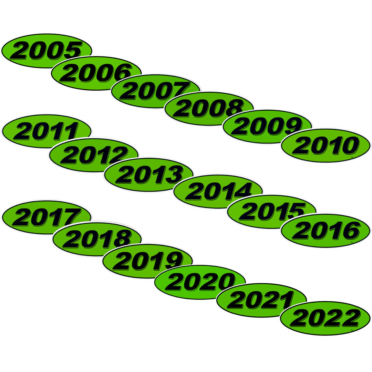 Oval Year Chartreuse Car Dealer Windshield Oval Year Model Sticker You Pick