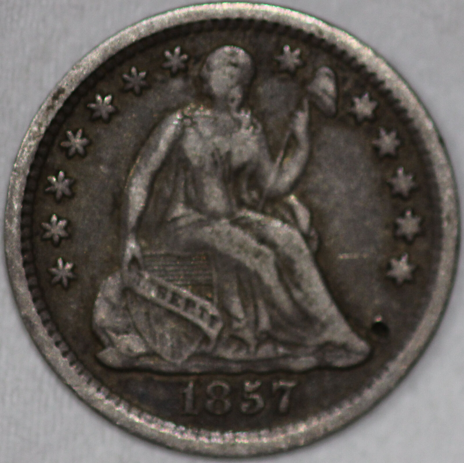 1857-P Seated Liberty Half Dime from the 1800's As Shown [SN01]