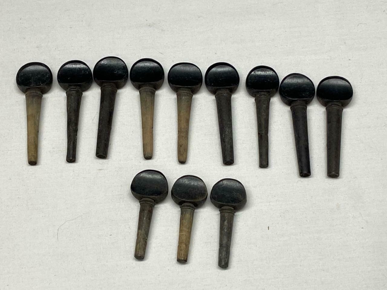 12 Antique Wood Violin Tuning Keys ~ Repair Parts Musical String Instrument Vtg