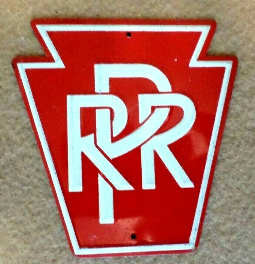 Vintage Metal Post Cereal Pennsylvania Railroad Emblem Sign 3" X 3"