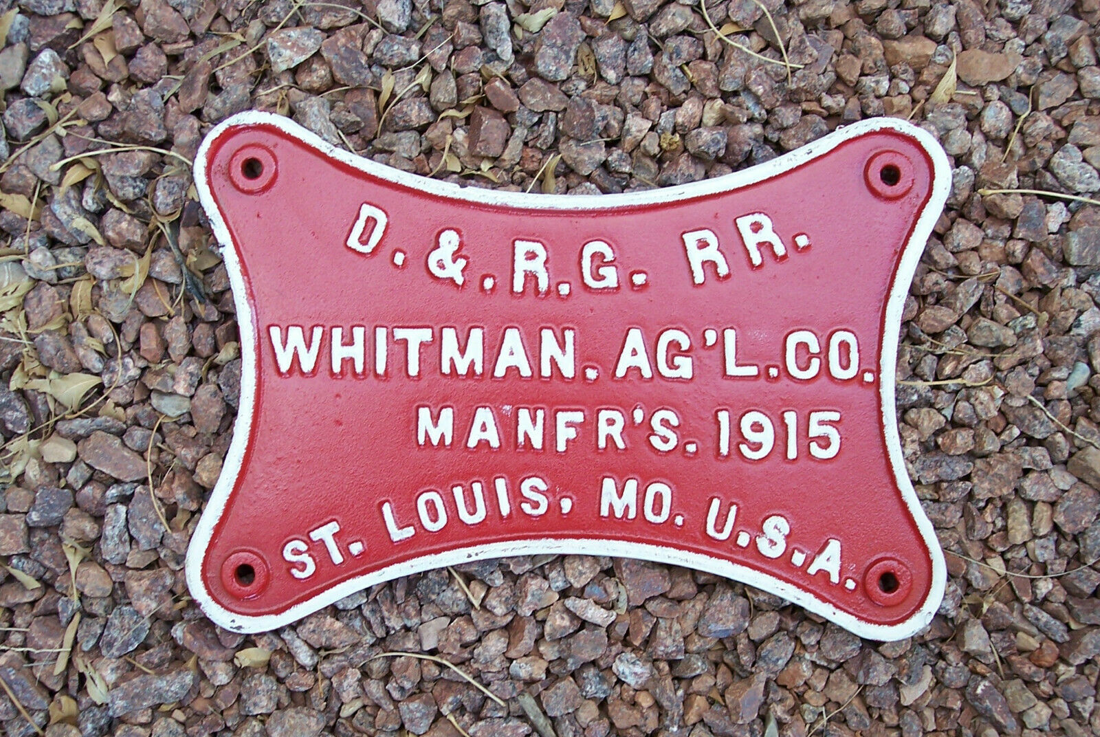 Denver & Rio Grande Railroad Whitman Baggage Cart Builder's Plate D&rg Cast Iron