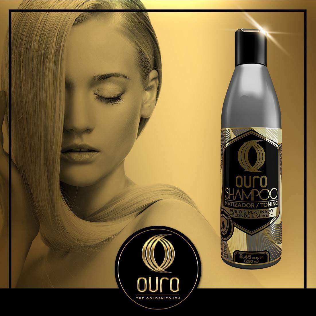 Ouro Shampoo Toning Blonde & Silver Hair Treatment 8.45oz, Shampoo Matizador