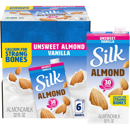 Silk Non-dairy Almond Milk, Unsweetened Vanilla, 32 Fluid Ounce (pack Of 6)