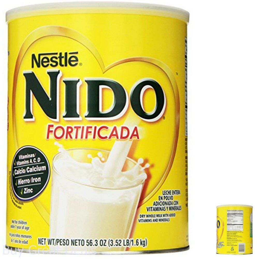 Nestle Nido Fortificada Dry Powdered Milk 3.52 Pound Canister Children Healthy