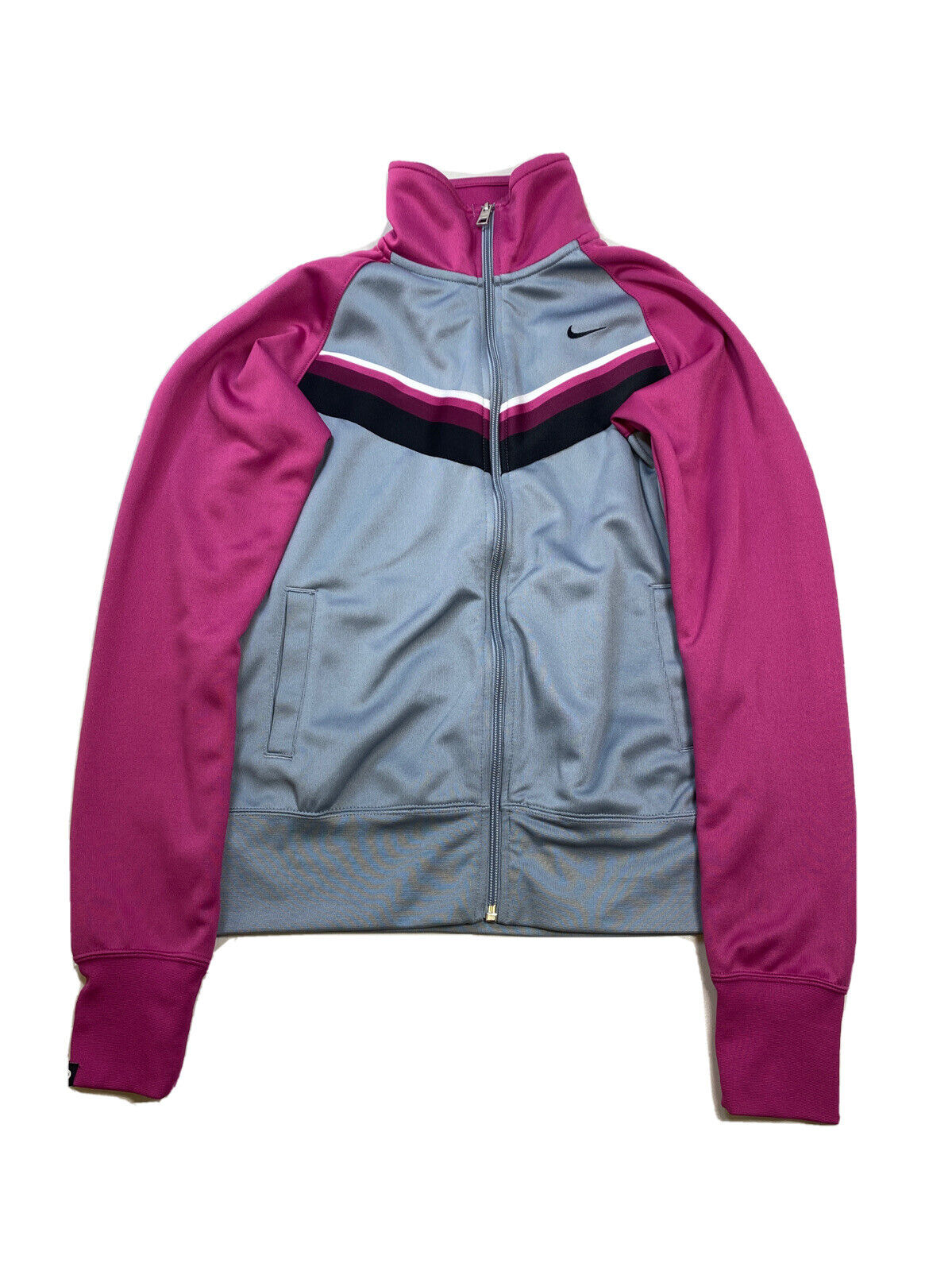 Nike Athletic Dept Girls Youth Kids Gray/pink Full Zip Athletic Jacket M