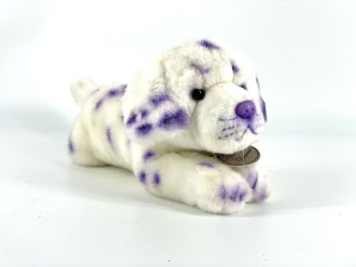 Vintage Yomiko Dreamers Purple Dalmatian 12" Plush White Stuffed Animal Dog