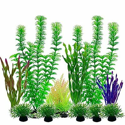 Plastic Aquariums Plants Decorations, Artificial Fish Tank Plants, Set of 11