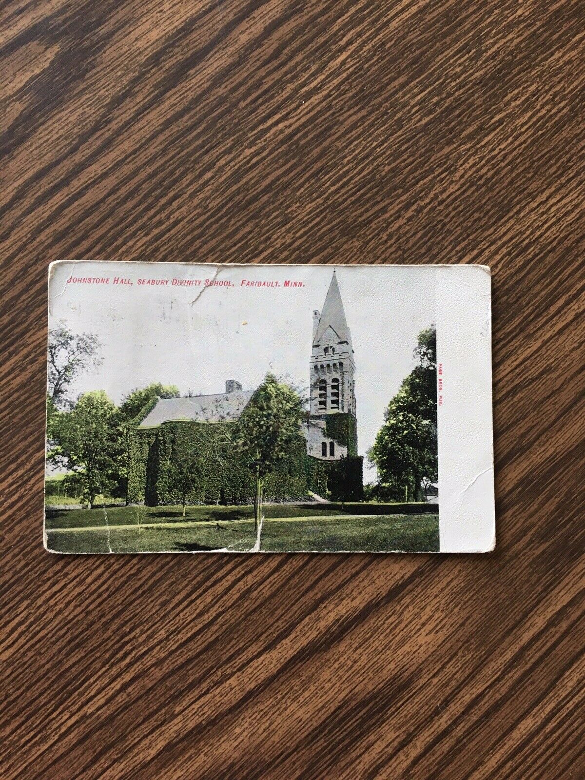 Faribault, Mn, Johnstone Hall, Divinity School, 1 Cent Stamp Posted Postcard