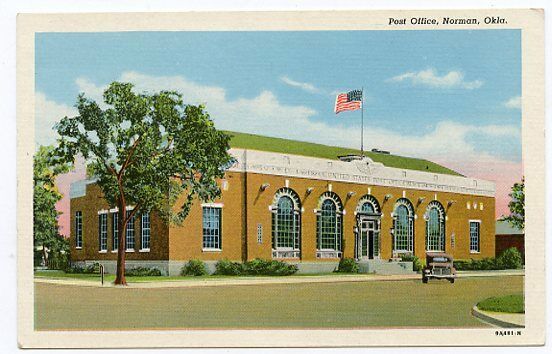 Vintage Postcard - Post Office, Norman, Oklahoma - Nice Condition