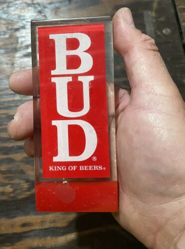 Budweiser 5" Acrylic Tap Handle Bud King Of Beers Red White Beer