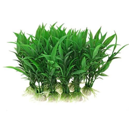 6.5 " Tall Plastic Aquarium Tank Plants Grass Decoration, 10-piece