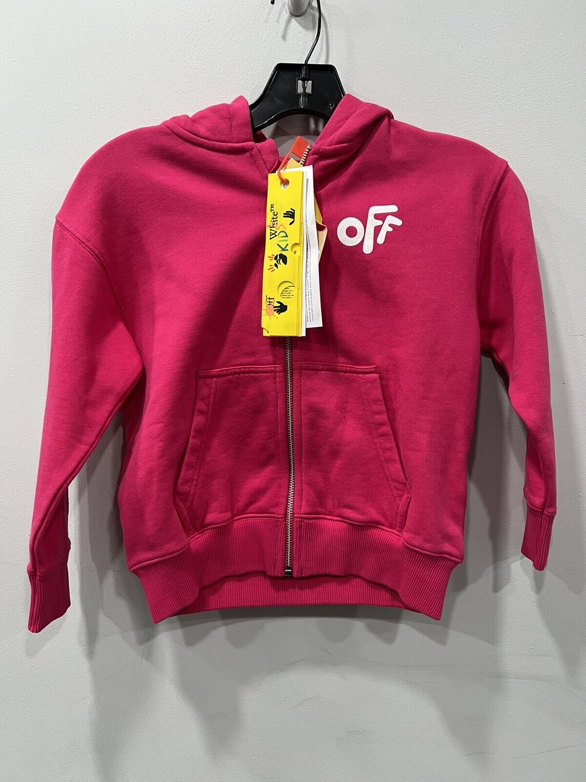 Off-white Girls Size 6 Pink Rounded Off Hoodie (retail $380)