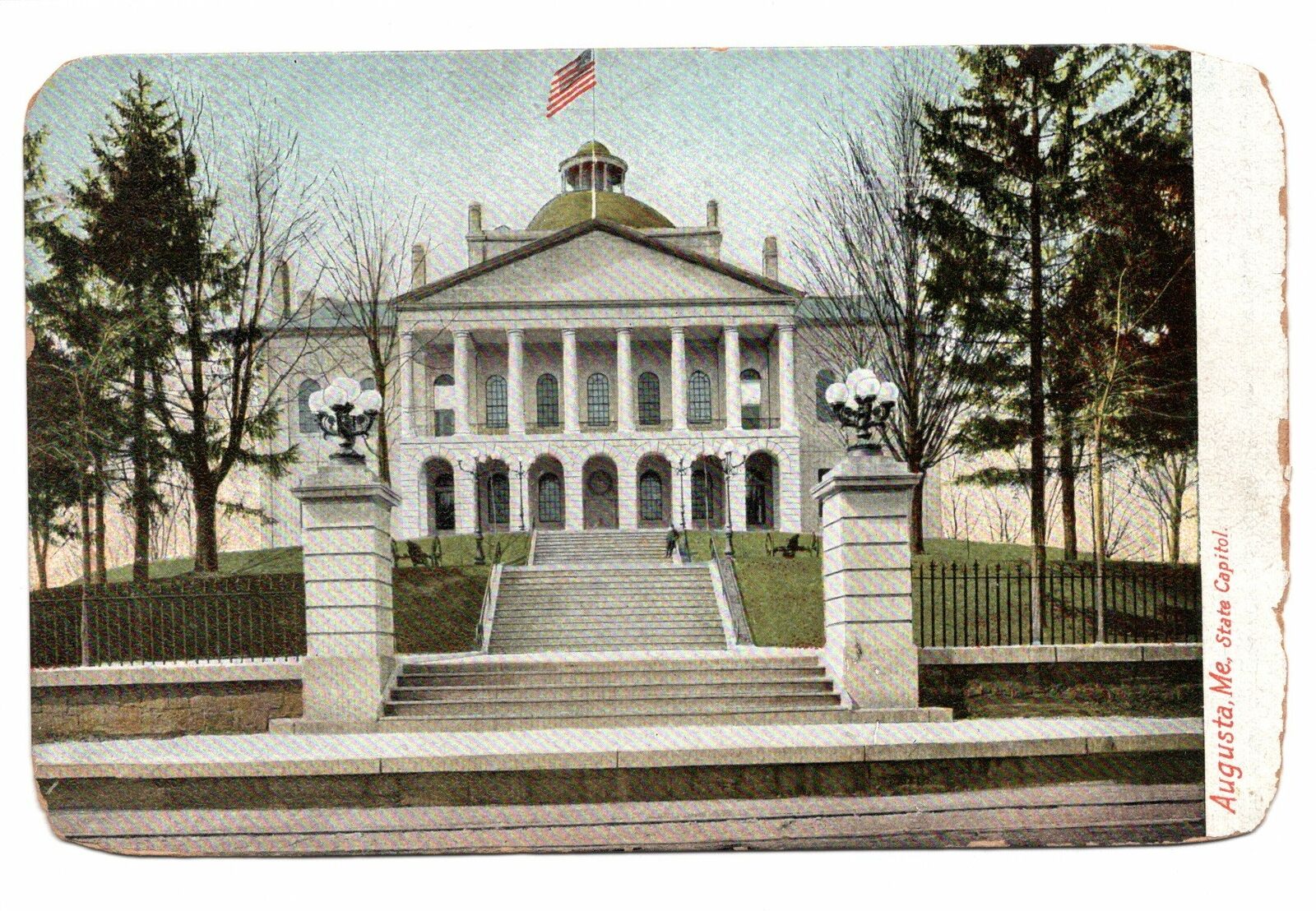 Augusta, Maine State Capitol Postcard Postmarked 1930?