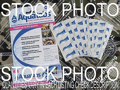 AQUATABS GERMICIDAL WATER PURIFICATION TABLETS- A Bug Out Bag Must! EXP 10/24