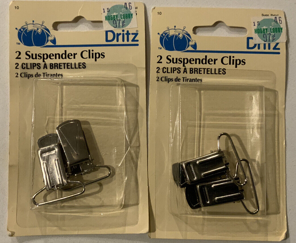 Dritz Silver 2 Suspender Clips 2 Sets