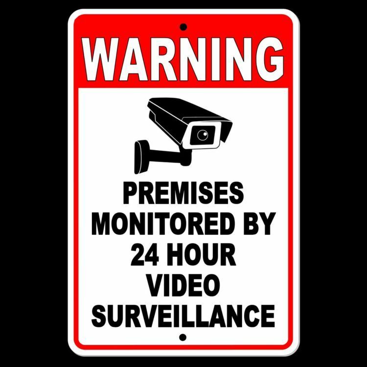 Warning Sign 24 Hour Video Surveillance Security Metal Cctv Camera Best S030