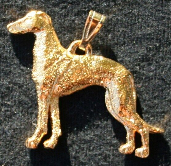 Greyhound 24K Gold Plated Pewter Pendant Jewelry USA Made