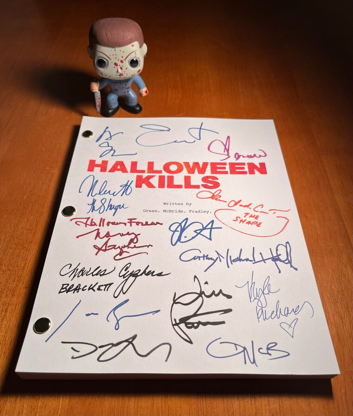 Halloween Kills Script Cast-signed - Autograph Reprints - Michael Myers