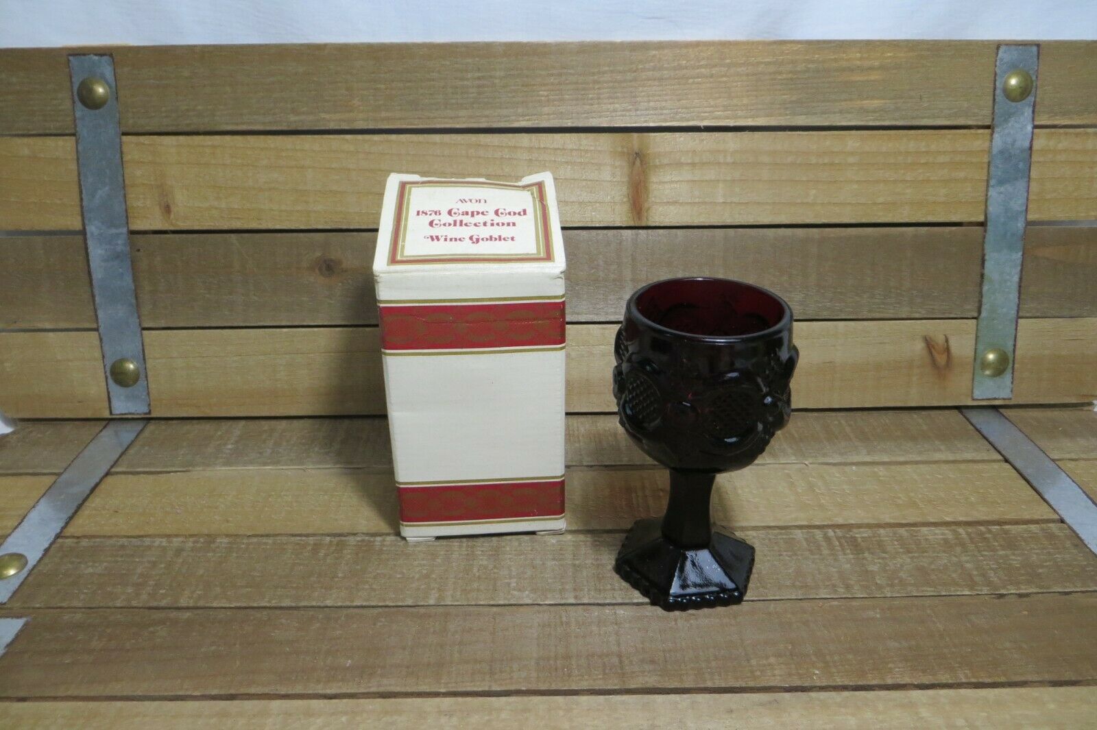 Avon 1876 Cape Cod Collection Ruby Red Small Wine Goblet