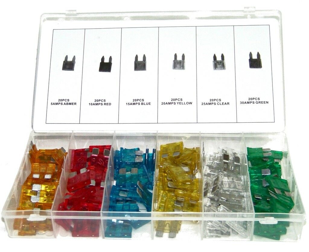 120 pc Car Fuse  Assorted Auto Replacement fuses regular size blade ATC ATO ATM