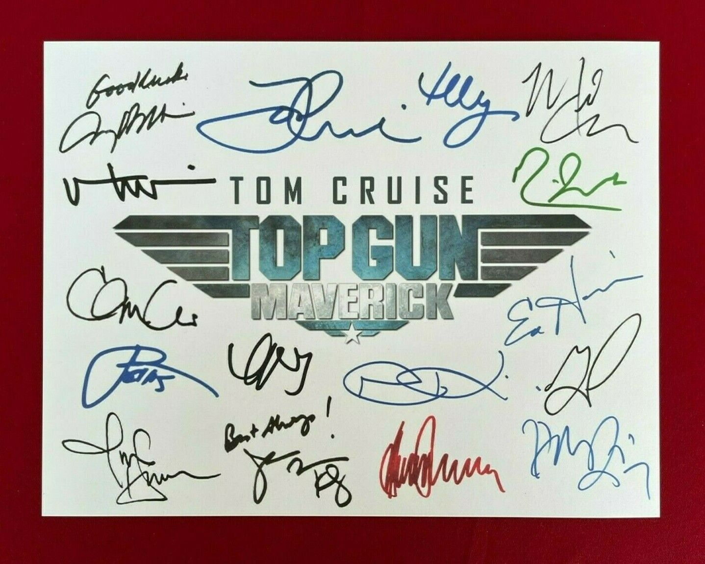 Top Gun: Maverick Title Card Cast-Signed- 8.5 x 11- Autograph Reprints