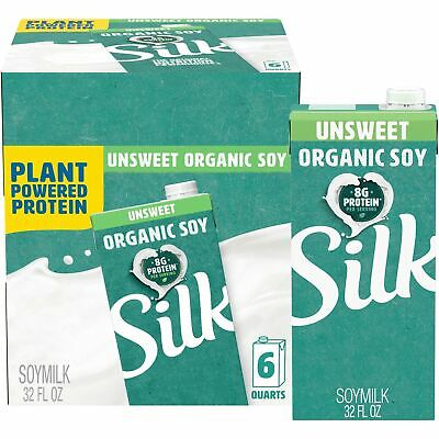 Silk Unsweetened Organic Soymilk, 32-ounce Aseptic Cartons (pack Of 6)