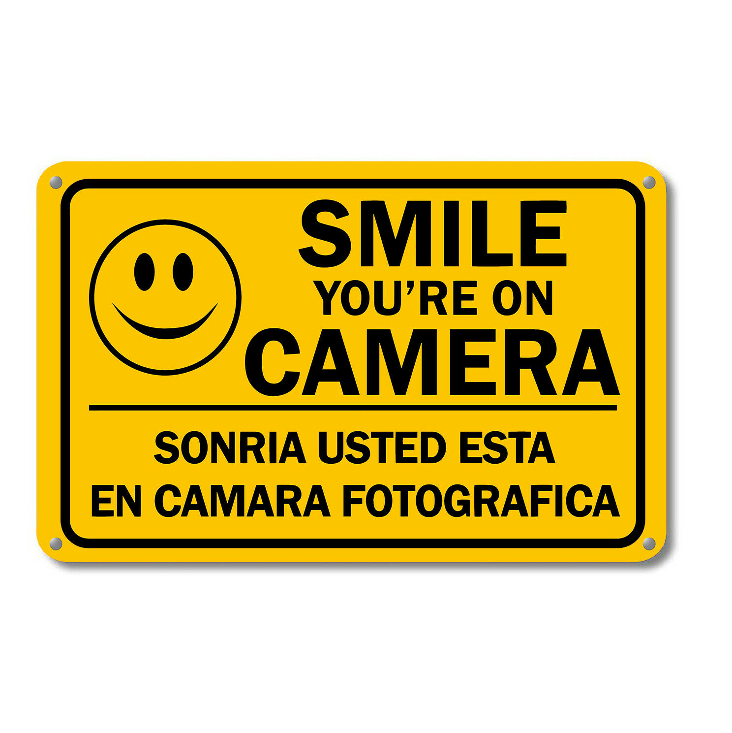 Smile You Are On Camera Sign Video Security Surveillance Signs English Spanish