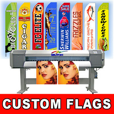 15' Regular Print Custom Swooper Advertising Flag Feather Banner + Pole & Spike