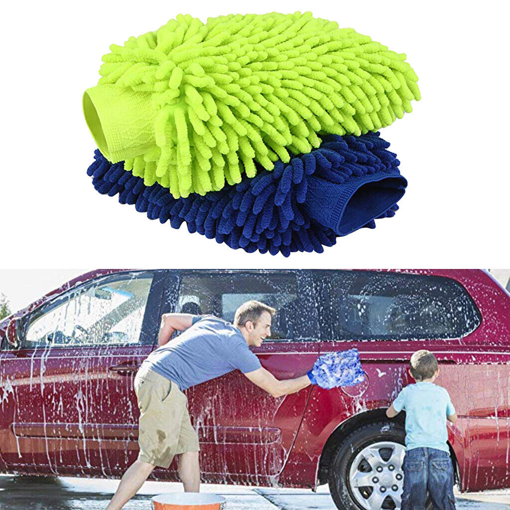 -  2PCS Microfiber Car Window Washing Home Cleaning Cloth Duster Towels Gloves !