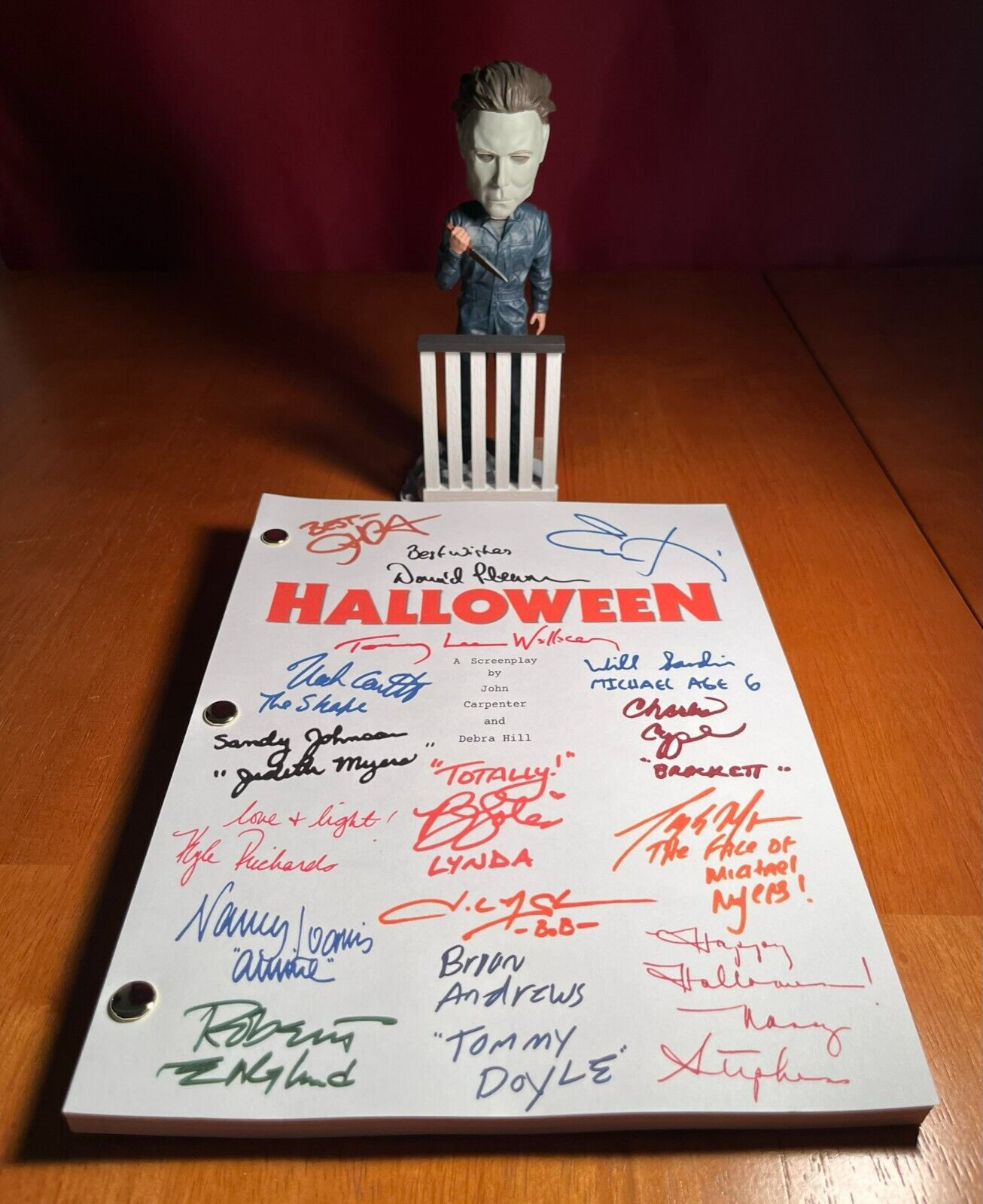 Halloween Script Cast-signed - Autograph Reprints - Michael Myers
