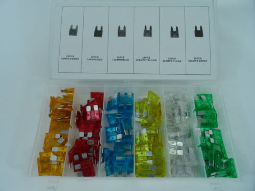 New 120pc Blade Fuse Assortment Auto Car Truck Motorcycle Fuses Kit Atc Ato Atm