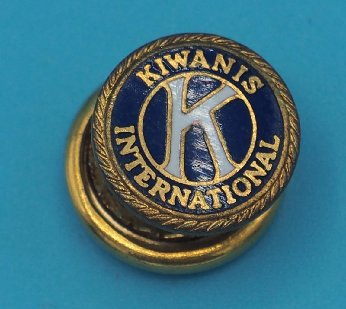 Vintage Kiwanis Club Member Enamel Screw On Pin